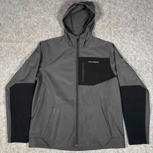 Grundens Bulkhead Softshell Hoodie Mens Large Gray Black Full Zip Jacket Fishing